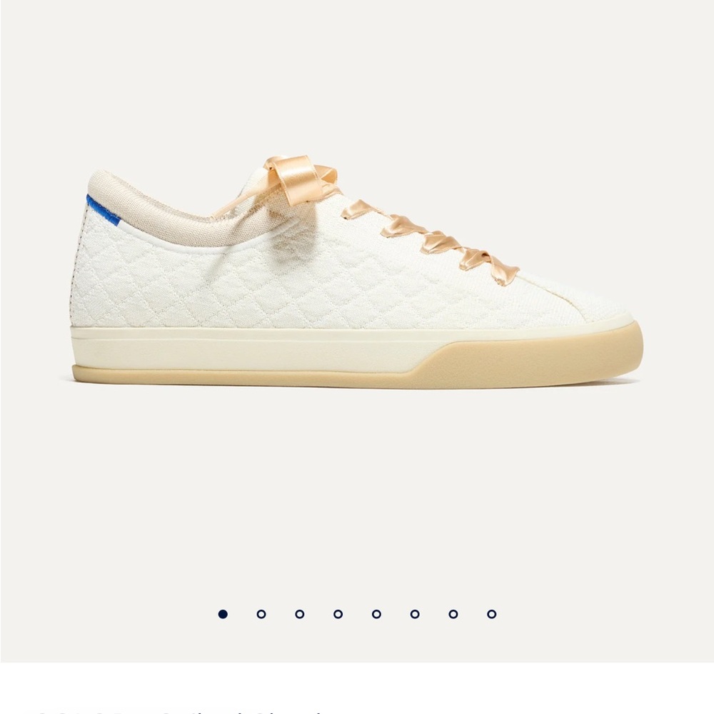 Rothy's Cream and Tan Quilted Sneakers